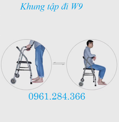 Khung tập đi có ghế ngồi nghỉ