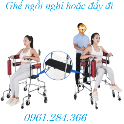 Khung tập đi có thể ngồi nghỉ tại chỗ hoặc đẩy đi