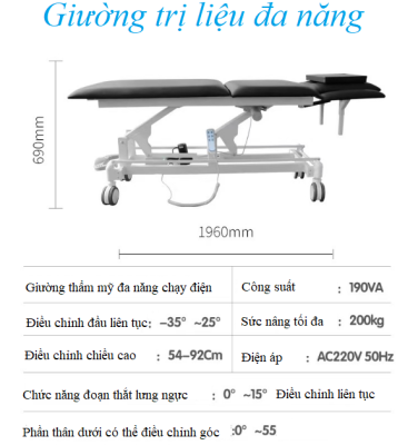 giường trị liệu đa năng